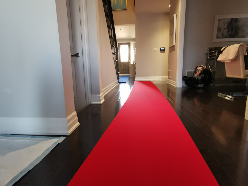 27" x 15' x 1.5mm Red Neoprene Floor Protector Roll - Bulldog Trading inc