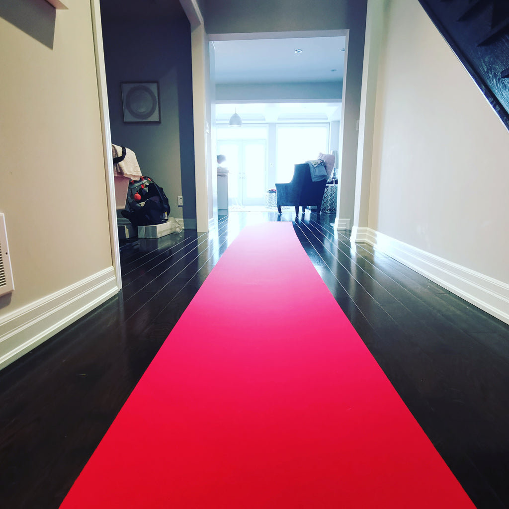 27" x 15' x 1.5mm Red Neoprene Floor Protector Roll - Bulldog Trading inc